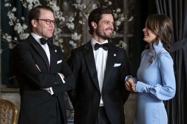 La princesse Sofia avec les princes Daniel et Carl Philip de Suède à Stockholm, le 14 mars 2019