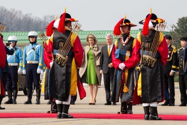 La reine Mathilde et le roi des Belges Philippe à Séoul, le 28 mars 2019