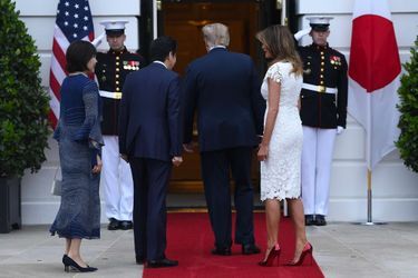 Akie et Shinzo Abe, Donald et Melania Trump à la Maison-Blanche, le 26 avril 2019.