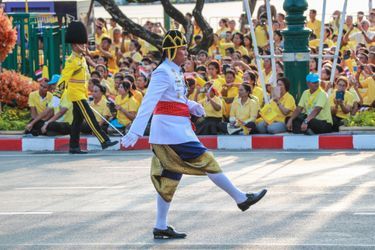 Militaires de la procession du roi Maha Vajiralongkorn à Bangkok, le 5 mai 2019