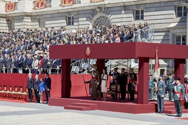 La reine Letizia et le roi Felipe VI d'Espagne à Madrid, le 13 mai 2019