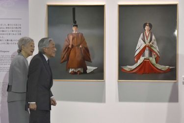 L'empereur Akihito et l'impératrice Michiko du Japon à Tokyo le 13 mars 2019