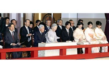 L'empereur Akihito et l'impératrice Michiko du Japon avec la famille impériale à Tokyo, le 18 mars 2019