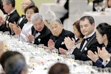 L'empereur Akihito du Japon au banquet du Japan Prize à Tokyo, le 8 avril 2019