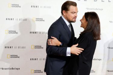 Leonardo DiCaprio et la maire de Paris Anne Hidalgo. 