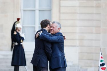 Emmanuel Macron reçoit à l&#039;Elysée le roi Abdallah II de Jordanie.
