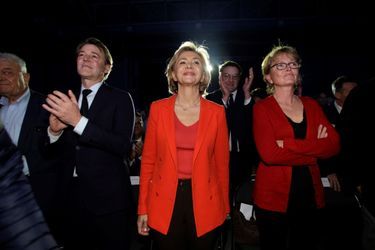 Valérie Pécresse, entourée de François Baroin et Claude Chirac, vendredi à Brive-la-Gaillarde.