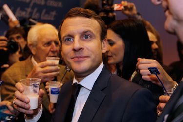 Le candidat Macron au Salon de l&#039;Agriculture en mars 2017. 