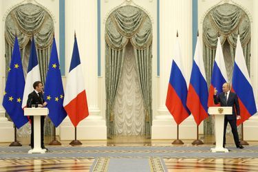 Macron et Poutine, le 7 février 2022.