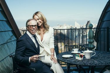 Avec Dee, sa seconde épouse, sur la terrasse de leur penthouse qui domine Central Park.