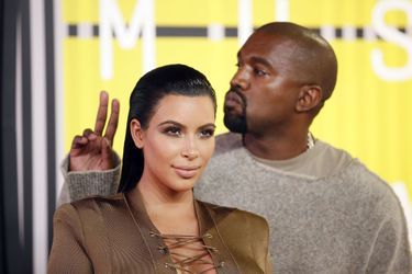 Kim Kardashian et Kanye West à Los Angeles le 31 août 2015.