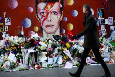 Un mémorial en hommage à Davis Bowie à Londres.