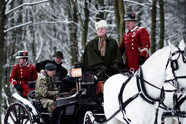 Le prince consort Henrik de Danemark à la chasse dans la forêt de Gribskov, le 14 janvier 2016