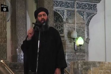 Une image d'Abou Bakr al-Baghdadi dans une vidéo datant de juillet 2014.
