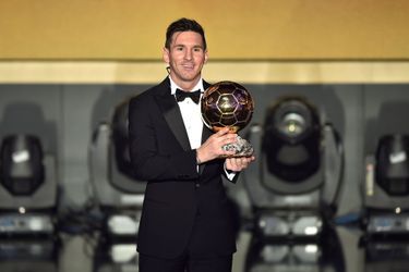 Lionel Messi et son cinquième Ballon d&#039;or. 