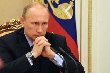 Vladimir Poutine lors d'une réunion stratégique au Kremlin le 28 mai dernier. 