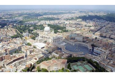 <br />
Vue aérienne du Vatican, à Rome.
