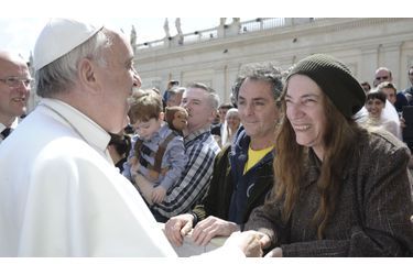 Patti Smith, mercredi, lors de sa rencontre avec le Pape François.
