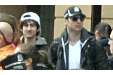 <br />
Tamerlan Tsarnaev, à droite, avec son frère lors du marathon de Boston.