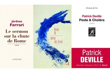 <br />
Trois des livres finalistes du prix Goncourt 2012.