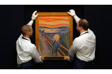 <br />
"Le Cri" d'Edvard Munch, exposé lors de la vente aux enchères. 