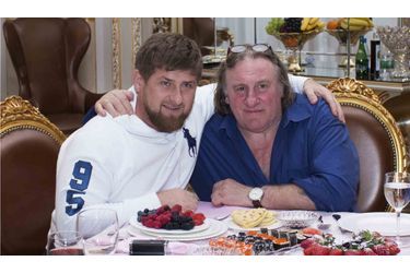 Gérard Depardieu et Ramzan Kadyrov, dimanche soir.