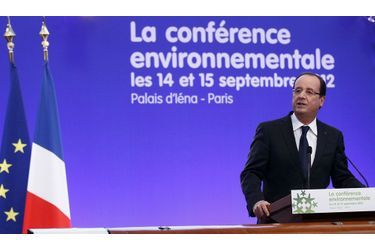 <br />
François Hollande prononce son discours d&#039;ouverture de la conférence environnementale, vendredi.