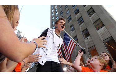 Justin Bieber en "live" à New York, le 15 juin pour la chaîne NBC. 