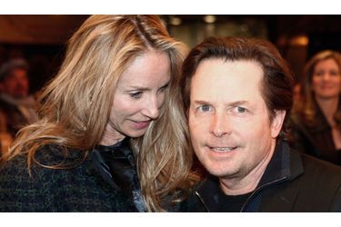 <br />
Michael J. Fox avec son épouse Tracy.
