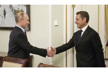 <br />
Vladimir Poutine et Nicolas Sarkozy, mercredi, près de Moscou.