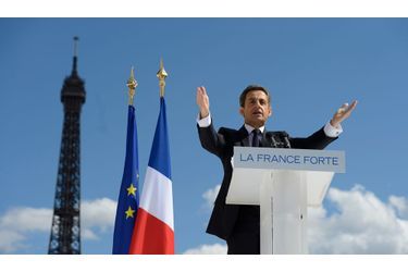 <br />
Nicolas Sarkozy, place du Trocadéro, le 1er mai dernier.