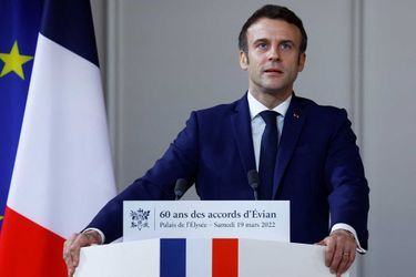 Emmanuel Macron le 19 mars 2022 à l&#039;Elysée. 