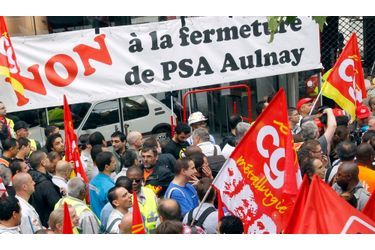 <br />
Manifestation contre la fermeture du site d'Aulnay, en juin dernier. 