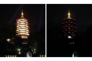 <br />
La pagode Leifeng, à Hangzhou, en Chine.