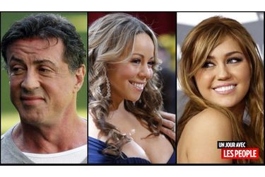 <br />
 Sylvester Stallone, Mariah Carey et Miley Cyrus