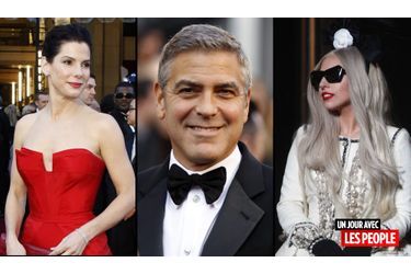 <br />
Sandra Bullock, George Clooney et Lady GaGa