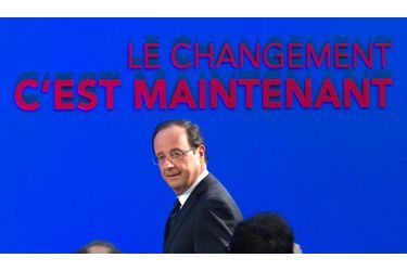 <br />
François Hollande lors de la présentation de son programme, ce jeudi, à la Maison des Métallos de Paris.