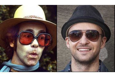 <br />
Montage d'Elton John dans les années 1970 et de Justin Timberlake.