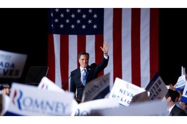 <br />
Mitt Romney devant ses partisans, samedi, à Las Vegas (Nevada).