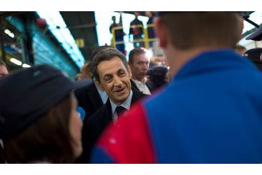 <br />
Nicolas Sarkozy mardi, lors d&#039;une visite à l&#039;usine Alstom d&#039;Aytré, en Charente-Maritime.