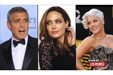 <br />
George Clooney, Angelina Jolie et Pink.