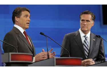 <br />
Rick Perry et Mitt Romney.