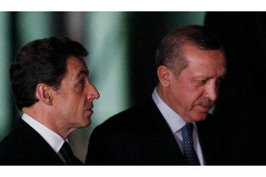 <br />
Nicolas Sarkozy et Recep Tayyip Erdogan en février à Ankara.