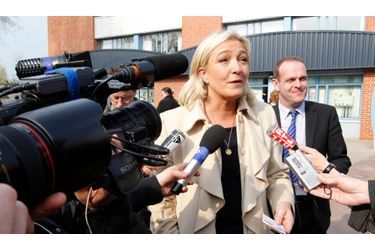 <br />
Marine Le Pen et Steeve Briois en mars dernier.