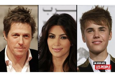 <br />
Hugh Grant, Kim Kardashian et Justin Bieber