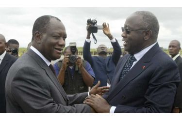 <br />
Laurent Gbagbo et Alassane Ouattara en 2006.