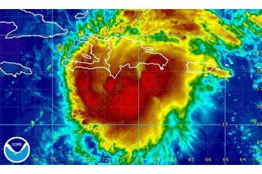 <br />
Image satellite montrant Haïti atteinte par la tempête tropicaleHa Emily.
