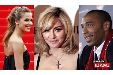 <br />
Mélissa Theuriau, Madonna et Thierry Henry.