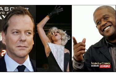 <br />
Kiefer Sutherland, Lady GaGa et Forest Whitaker 