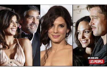 <br />
George Clooney et Elisabetta Canalis, Sandra Bullock, Angelina Jolie et Brad Pitt